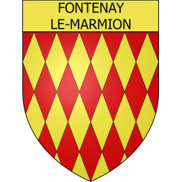 Pegatinas escudo de armas de Fontenay-le-Marmion adhesivo de la etiqueta engomada