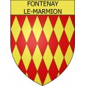 Pegatinas escudo de armas de Fontenay-le-Marmion adhesivo de la etiqueta engomada