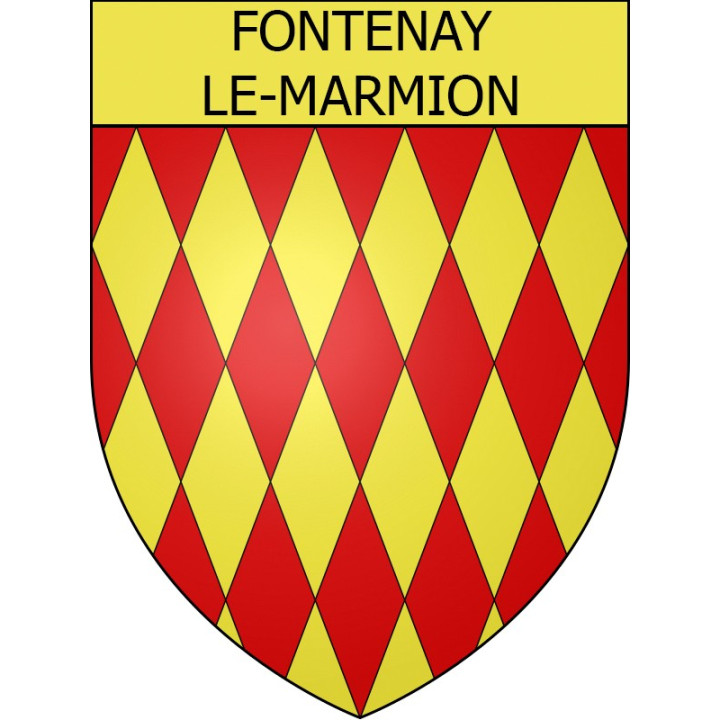 Pegatinas escudo de armas de Fontenay-le-Marmion adhesivo de la etiqueta engomada