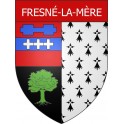 Pegatinas escudo de armas de Fresné-la-Mère adhesivo de la etiqueta engomada