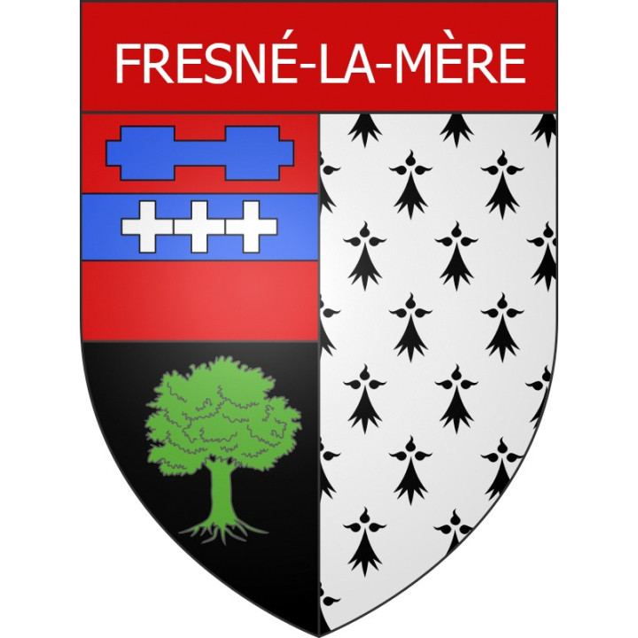 Fresné-la-Mère 14 ville Stickers blason autocollant adhésif