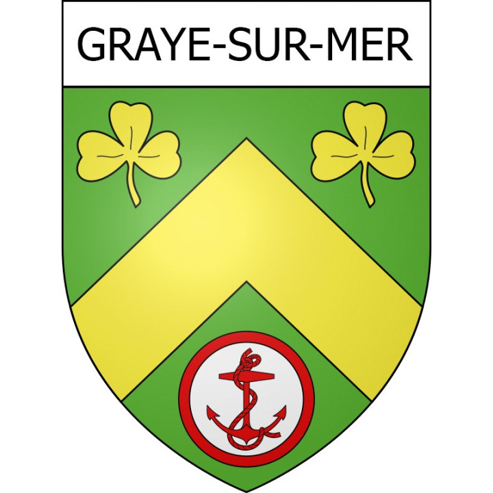 Pegatinas escudo de armas de Graye-sur-Mer adhesivo de la etiqueta engomada