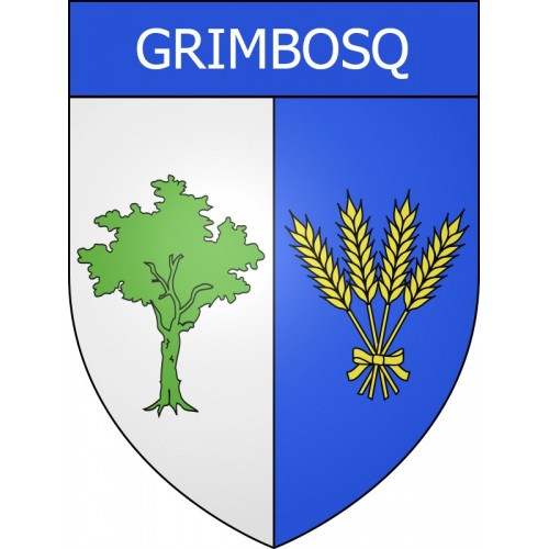 Pegatinas escudo de armas de Grimbosq adhesivo de la etiqueta engomada