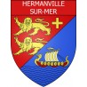 Pegatinas escudo de armas de Hermanville-sur-Mer adhesivo de la etiqueta engomada