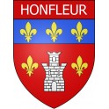 Pegatinas escudo de armas de Honfleur adhesivo de la etiqueta engomada