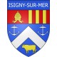 Pegatinas escudo de armas de Isigny-sur-Mer adhesivo de la etiqueta engomada