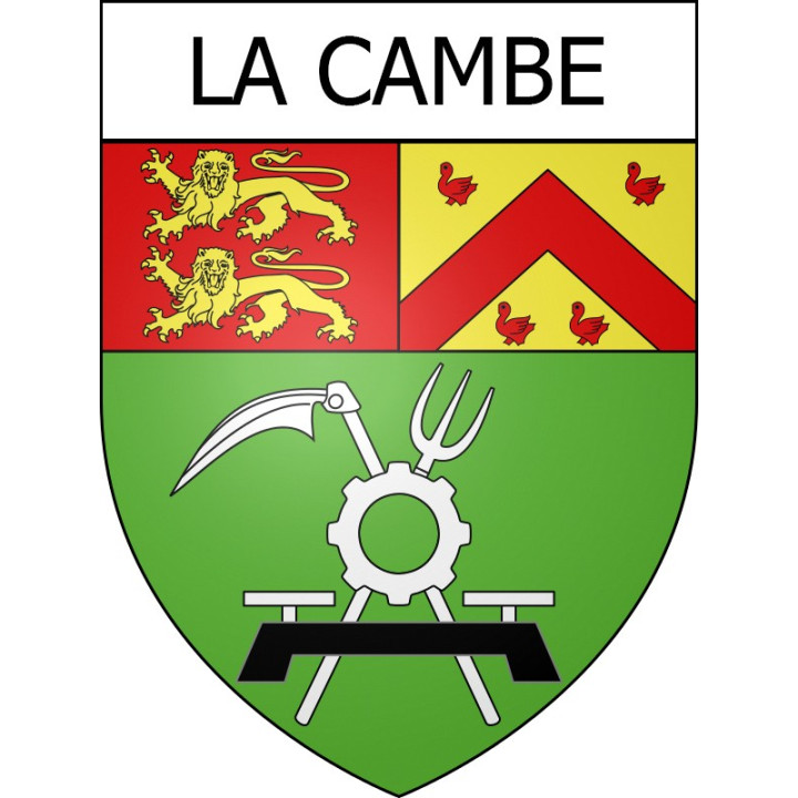 La Cambe 14 ville Stickers blason autocollant adhésif