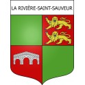 Pegatinas escudo de armas de La Rivière-Saint-Sauveur adhesivo de la etiqueta engomada