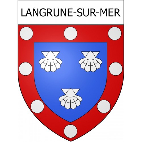 Langrune-sur-Mer Sticker wappen, gelsenkirchen, augsburg, klebender aufkleber