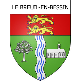 Pegatinas escudo de armas de Le Breuil-en-Bessin adhesivo de la etiqueta engomada