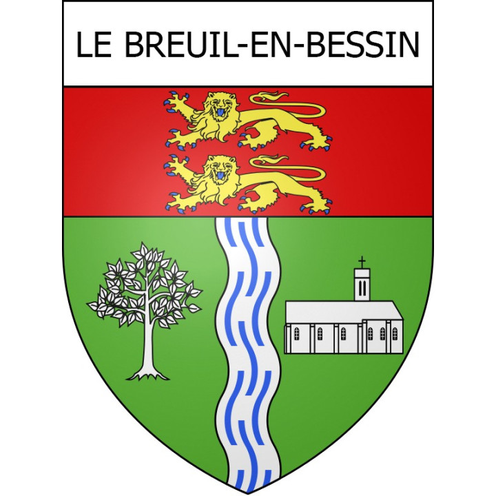 Stickers coat of arms Le Breuil-en-Bessin adhesive sticker