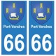 66 Port-Vendres blason autocollant plaque ville