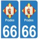 66 Prades blason autocollant plaque ville