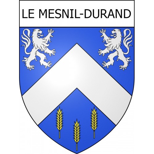 Pegatinas escudo de armas de Le Mesnil-Durand adhesivo de la etiqueta engomada