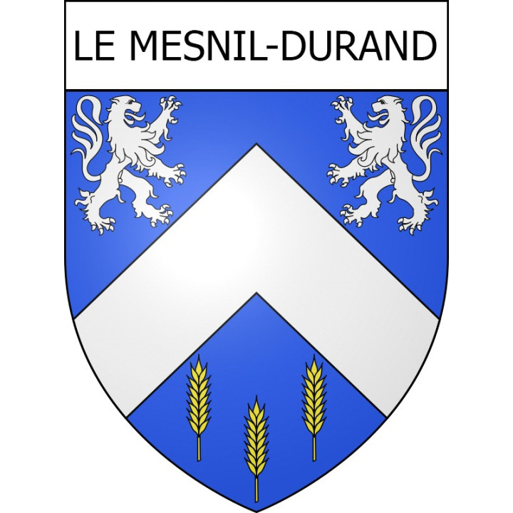 Pegatinas escudo de armas de Le Mesnil-Durand adhesivo de la etiqueta engomada