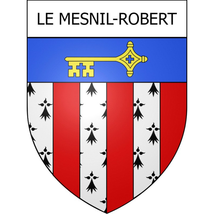 Pegatinas escudo de armas de Le Mesnil-Robert adhesivo de la etiqueta engomada