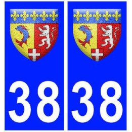 38 isere blason autocollant plaque