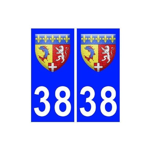 38 isere blason autocollant plaque