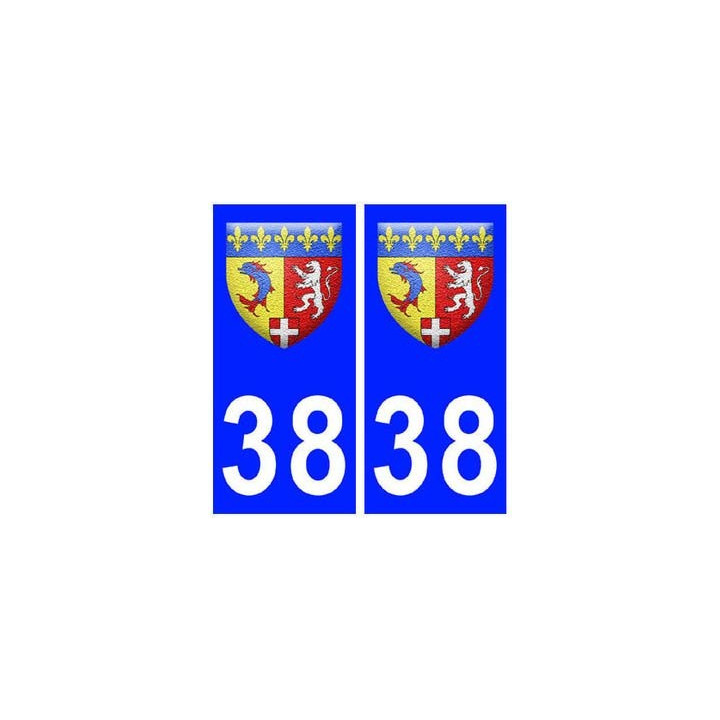 38 isere blason autocollant plaque