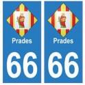 66 Prades blason autocollant plaque ville