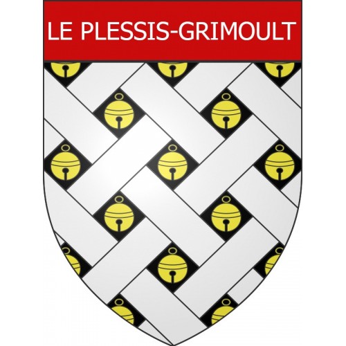 Pegatinas escudo de armas de Le Plessis-Grimoult adhesivo de la etiqueta engomada