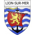 Lion-sur-Mer Sticker wappen, gelsenkirchen, augsburg, klebender aufkleber