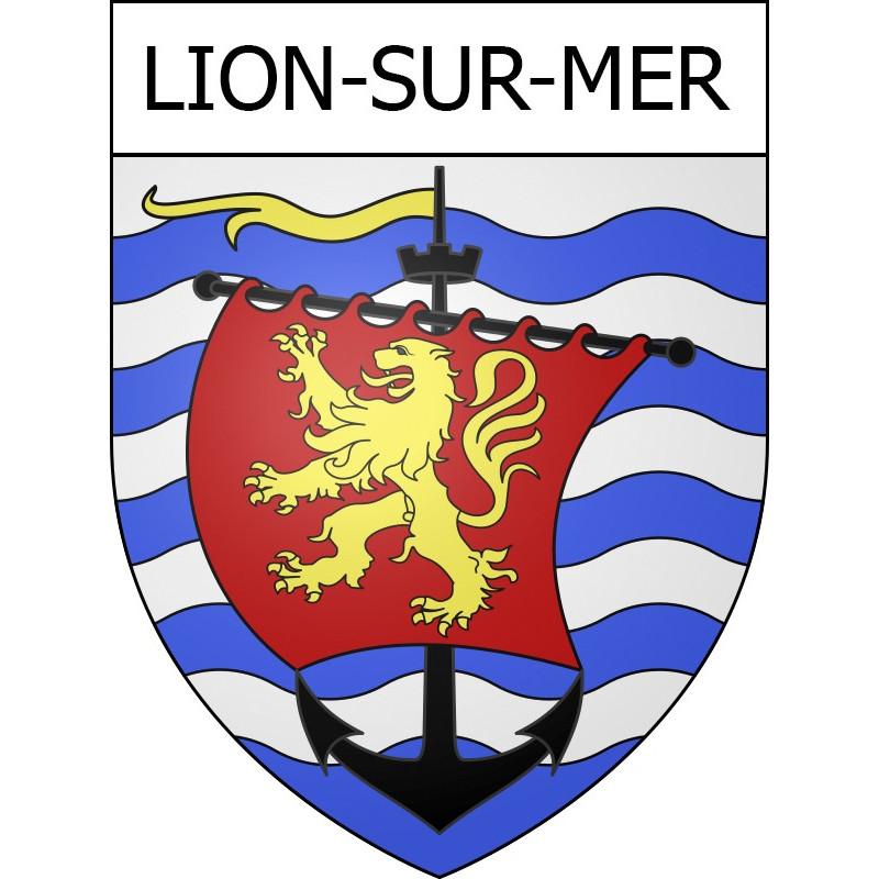 Lion-sur-Mer 14 ville Stickers blason autocollant adhésif