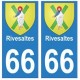 66 Rivesaltes blason autocollant plaque ville