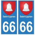 66 Saint-Cyprien blason autocollant plaque ville