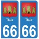 66 Thuir blason autocollant plaque ville