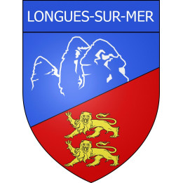 Pegatinas escudo de armas de Longues-sur-Mer  adhesivo de la etiqueta engomada