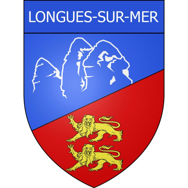 Pegatinas escudo de armas de Longues-sur-Mer  adhesivo de la etiqueta engomada