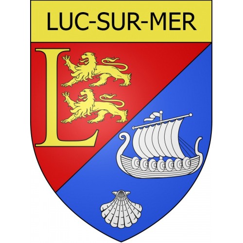 Luc-sur-Mer Sticker wappen, gelsenkirchen, augsburg, klebender aufkleber