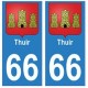 66 Thuir blason autocollant plaque ville