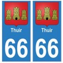 66 Thuir blason autocollant plaque ville