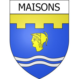 Pegatinas escudo de armas de Maisons adhesivo de la etiqueta engomada