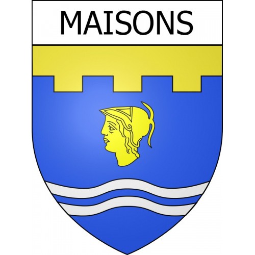 Pegatinas escudo de armas de Maisons adhesivo de la etiqueta engomada