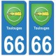 66 Toulouges blason autocollant plaque ville