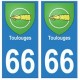 66 Toulouges blason autocollant plaque ville