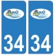 34 Agde logo autocollant plaque immatriculation ville