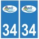 34 Agde logo autocollant plaque immatriculation ville