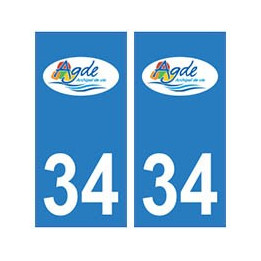 34 Agde logo autocollant plaque immatriculation ville