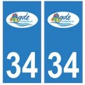 34 Agde logo autocollant plaque immatriculation ville