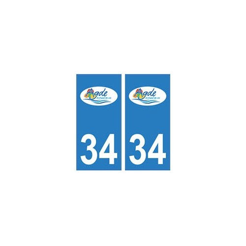 34 Agde logo autocollant plaque immatriculation ville