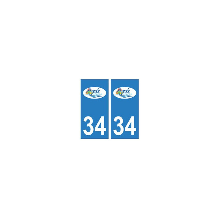 34 Agde logo autocollant plaque immatriculation ville