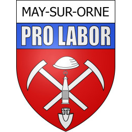 May-sur-Orne Sticker wappen, gelsenkirchen, augsburg, klebender aufkleber