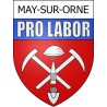 Pegatinas escudo de armas de May-sur-Orne adhesivo de la etiqueta engomada