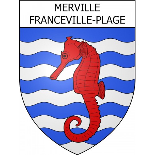 Stickers coat of arms Merville-Franceville-Plage adhesive sticker