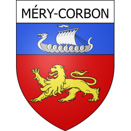 Pegatinas escudo de armas de Méry-Corbon adhesivo de la etiqueta engomada
