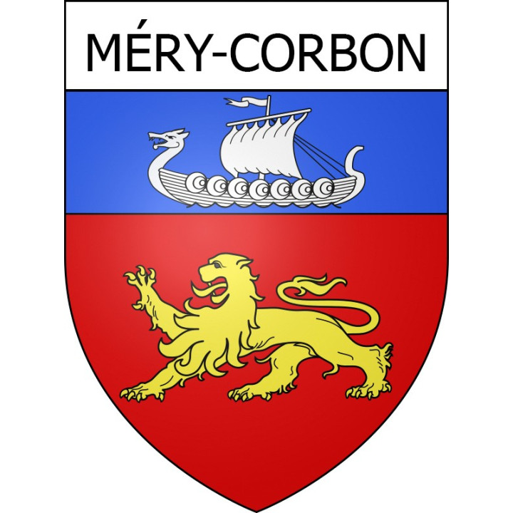 Pegatinas escudo de armas de Méry-Corbon adhesivo de la etiqueta engomada